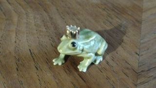 Vintage Hagen Renaker Monrovia Frog Prince Crown Miniature Ceramic Water Animal