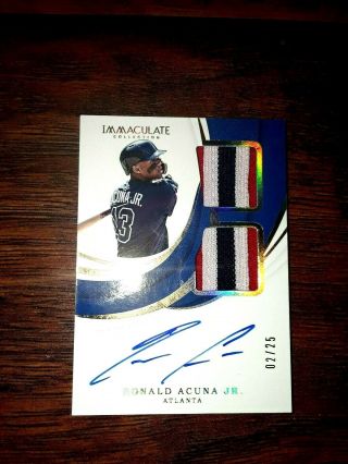 Ronald Acuna Jr Auto Game Jersey Immaculate Autograph Only 25 Exist $400.  00