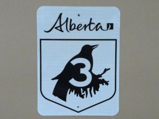 Alberta Canada Wildrose Country Crowsnest Highway 3 Route Road Sign Authentic