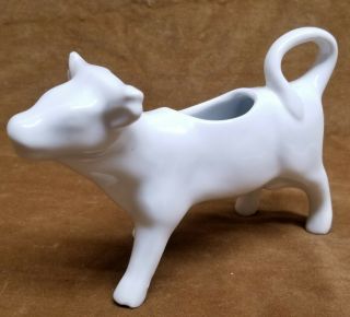Vintage Cow Creamer Pitcher White Porcelain Ceramic Farm Animal Figurine Decor