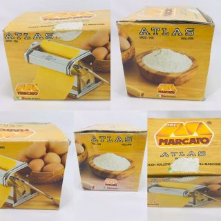 Vintage Marcato Atlas 150 Pasta Noodle Maker Machine Spaghetti Italy W/ Box