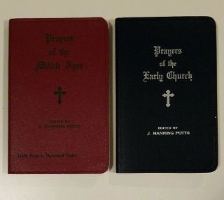 Set Of 2 Vintage Prayer Books,  Prayers Of The Middle Ages,  Early Church,  Potts