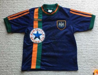 Newcastle United Fc Away Football Shirt - Retro Vintage - Kids Size