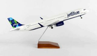 Skymarks Supreme Jetblue A321 1/100 Prism W/wood Stand & Gear | Bn | Skr8321