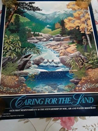 Vintage Smokey Bear Poster Caring For The Land