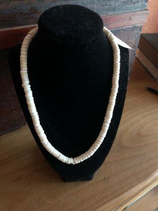 Large Puka Shell Necklace Vintage Hawaiian Surfer Mens & Womens Jewelry 20 "