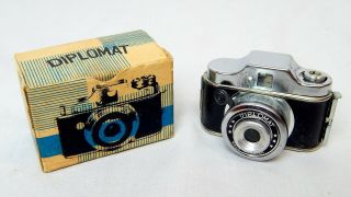 1f Vintage Diplomat Subminiature Spy Camera W/ Box Japan
