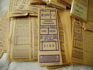 Bus Tickets: London Transport " Long Gibson " Machine Tickets - Mid 1950 