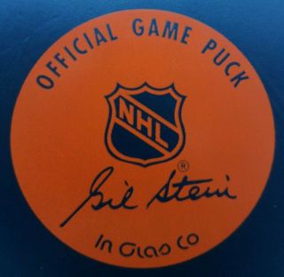 York Islanders Ny Vintage Official Game Puck Nhl Inglasco Gil Stein Canada