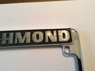 Vintage Metal Motorcycle License Plate Frame Richmond Cycle Sales,  Inc Kentucky? 3