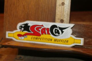 Vintage Decal Sticker Scat Cat Competition Muffler