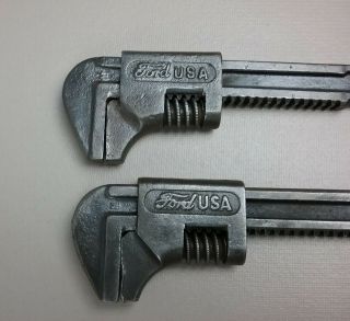Vintage Ford Script Adjustable Monkey Wrenches Model A/t Old Tools