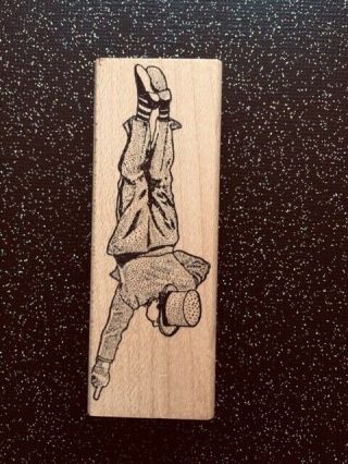Vintage Rubber Stamp " Extreme Yoga " By Ken Brown Stamps 3 X 1 "