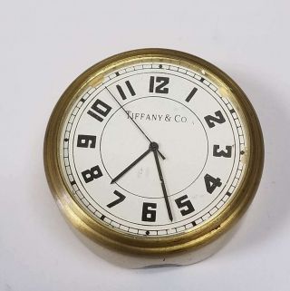 Vintage Tiffany & Co.  Brass Germany Round Table Clock Tcbc2