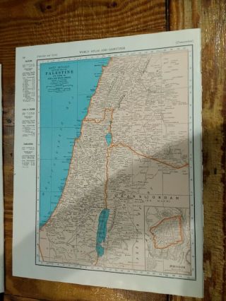 1942 Map Of Palestine - Map Of Turkey Syria & Iraq On Reverse - Jerusalem Inset