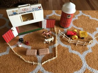 Vintage Little People Fisher Price Barn And Silo Farm Set