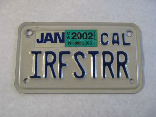 " Irfstrr " I Are Faster California Vanity Motorcycle License Plate Racing