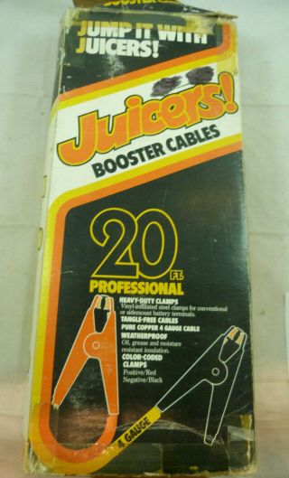 Vintage Juicers 20 Foot 4 Gauge Heavy Duty Professional Booster Cables Car Cable