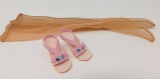 Vntg Pink Doll Shoes /heels W/ Stockings Fits 20 " Ma Cissy,  Miss Revlon,  Dolshoe