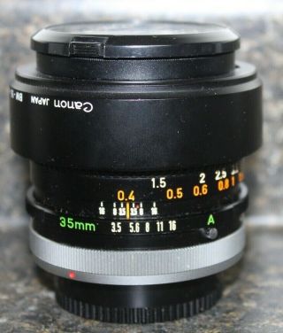 Vintage CANON LENS FD 35mm 1:3.  5 S.  C.  Caps HOOD Filter MONTREAL OLYMPICS 1976 3