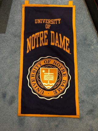 University Of Notre Dame Banner Felt Vintage Collegiate Pacific Made Usa 17 " X35 "