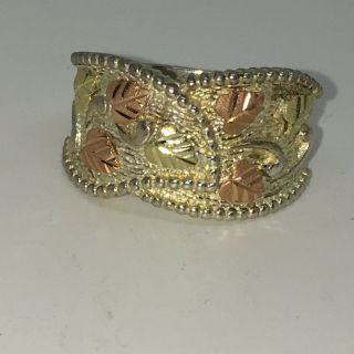 Vintage Cco Coleman Co Black Hills Gold 12k Gold Sterling Ring Size Men 
