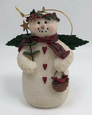 Vintage 1999 Raz Deb Strain Snowman Christmas Ornament Decoration Figurine