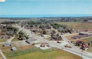 Au Gres Mi 1961 Aerial View Of Town Where Us 23 Meets Lake Huron Vintage Gem 541