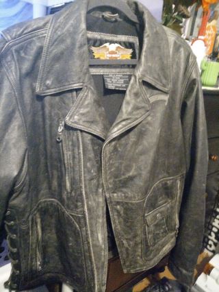 Vintage Harley Davidson Leather Jacket With Eagle Men 