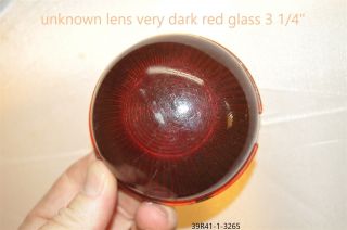 Red Glass Lens Tail Stop Light Cover Vintage Old H.  Y.  Power Unknown Dark