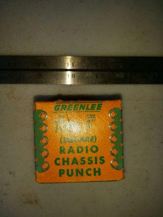 Vintage Greenlee Tool Company 731 1 " Square Radio Chassis Punch W/original Box