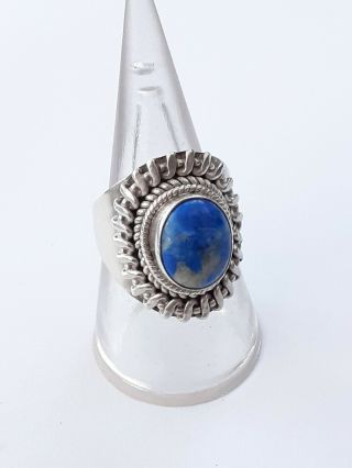 A 1920s Art Deco Silver Lapis Lazuli Ring Vintage Jewellery Size R