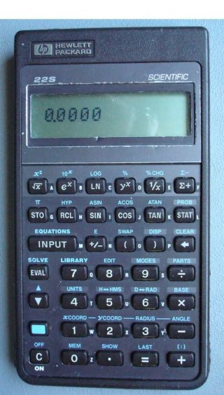 Vintage Hewlett Packard Hp 22s Scientific Calculator - Us