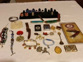 Vintage Junk Drawer Pocket Knives/jewelry/925/watches/rings/nasa/zippo Lighters