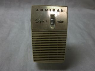 Vintage Admiral Model 7 Transistor Radio Cream Or White Color Repair