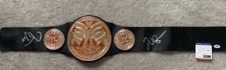 Psa/dna Uso Brothers Signed Tag Team Belt Jimmy Jey Auto
