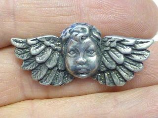 Vintage Angel Cherub Wings Art Deco Liberty Sterling Silver Brooch Pin