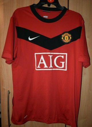 Nike Vintage Manchester United Home Shirt 2009/10 Size On Tag Uk Large 42 "