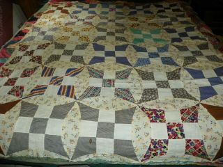 Vintage Pinwheel Quilt Top,  Full 67 " X 80 " Cotton/cotton Blends,  Hand Stitched