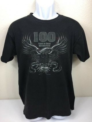 Harley Davison T - Shirt Motorcycle Sierra Vista Az.  100 Years Black Mens Sz L