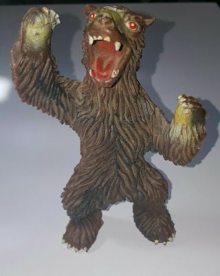Vintage 1973 Imperial Hand Painted Grizzly Bear Rubber Jiggler Hong Kong