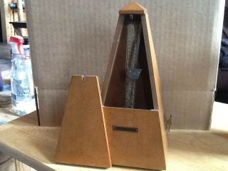 Vintage Seth Thomas Metronome 10 Maple Wood & Brass E873 - 007 1103