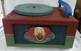 Vintage Bozo The Clown Record Player Phonograph Capital Records Inc.
