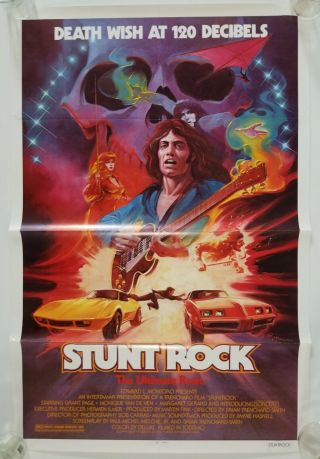 Vintage 1980 Stunt Rock One Sheet Movie Poster Australian Brian Trenchard Smith