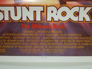 Vintage 1980 STUNT ROCK One Sheet Movie Poster Australian Brian Trenchard Smith 3