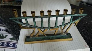 Vintage Pal - Bell Brass Bronze,  Hanukkah Menorah