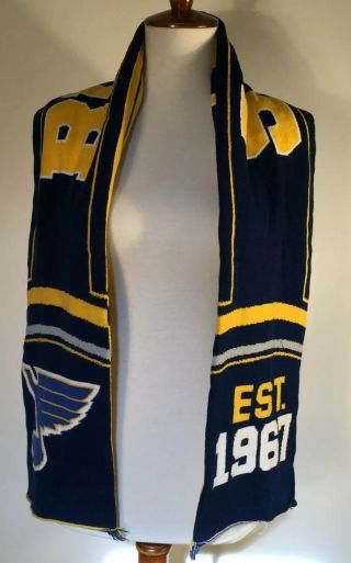 Nhl Old Time Hockey St.  Louis Blues Est 1967 Scarf Blue Yellow 56 " X 7.  5 "