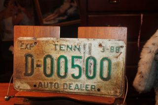 1988 Tennessee Tenn License Plate Dealer D - 00500 Rough