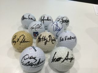 Masters US Open PGA 10 SIGNED GOLF BALLS - 9 MAJOR CHAMPIONS 2