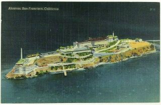 Alcatraz Island The Rock Prison San Francisco California Ca Vintage Postcard